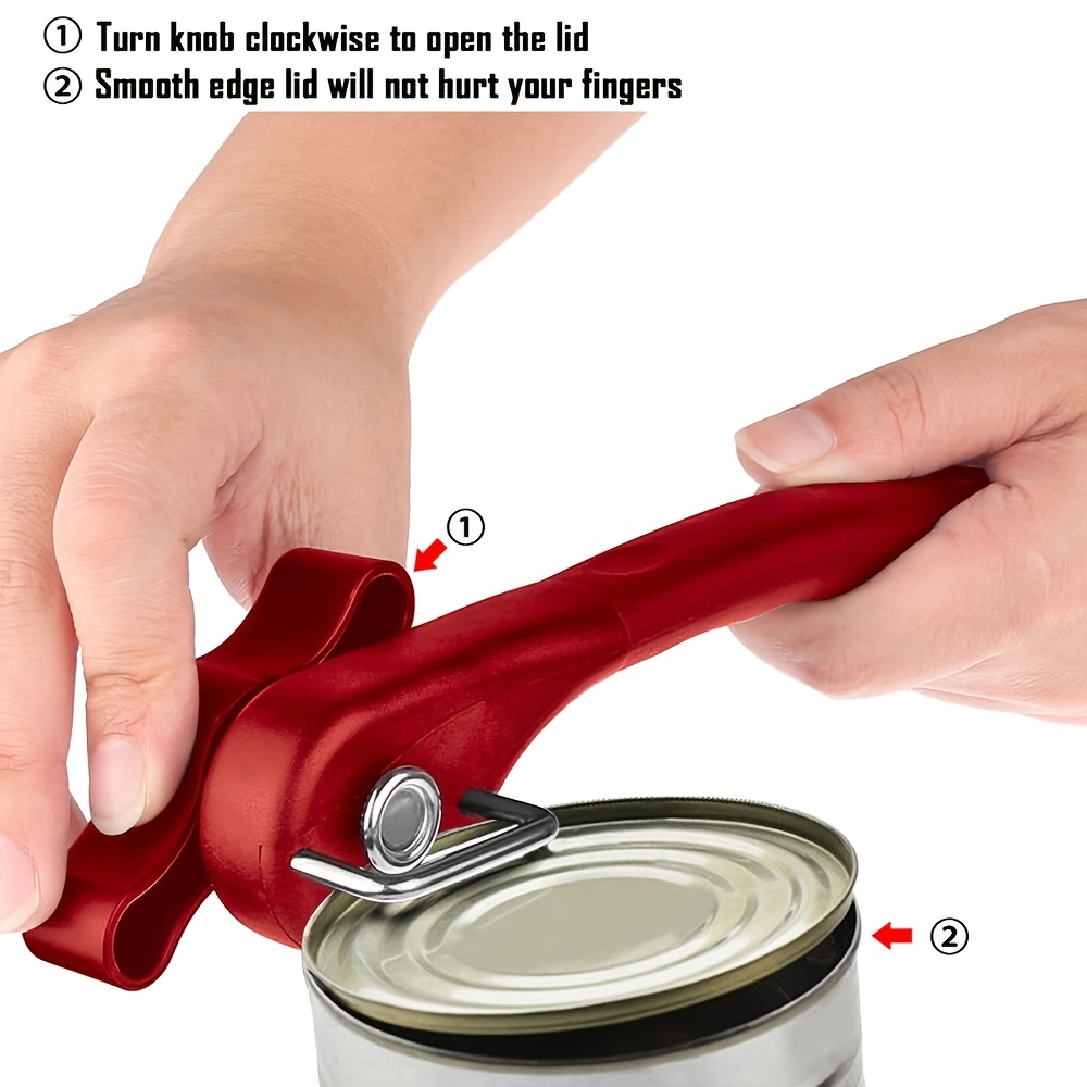 1pc Can Openers Can Opener Cut Easy Grip Manual Opener Knife For Cans Lid  Plastic Professional Kitchen Tool Safety Hand-actuated Side