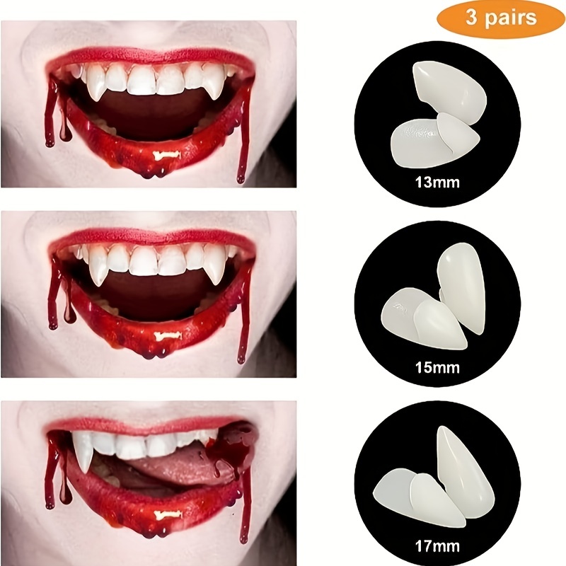 Vampire Teeth Fangs Elf Ears Boxes for Halloween Costume Accessory