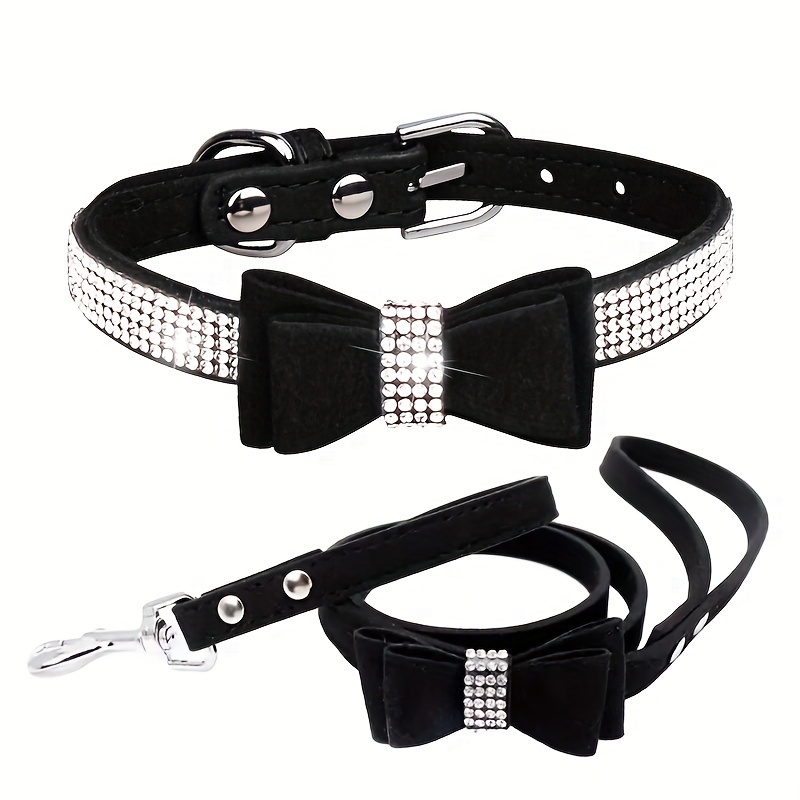 Rhinestone dog best sale collar and leash