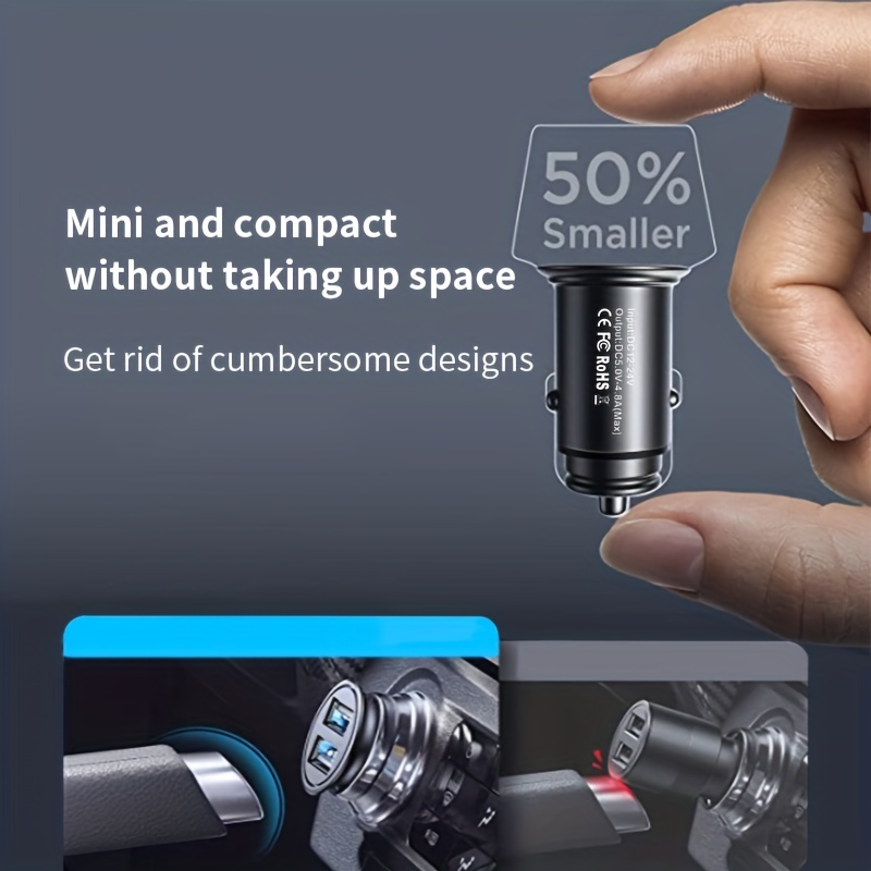  Car Charger, AINOPE Smallest 4.8A All Metal USB Car