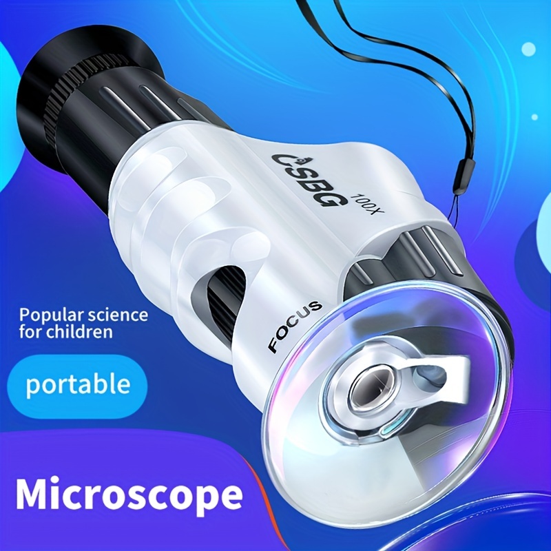 60X-100X LED Light Adjustable Focus Handheld Microscope Magnifying  Magnifier Glass With Stand