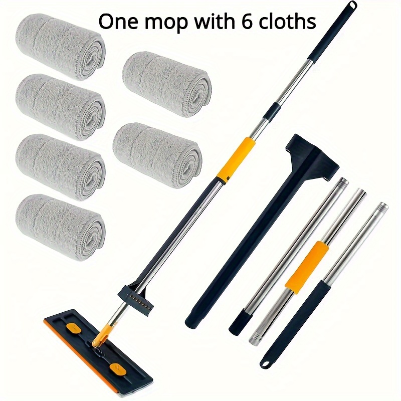 Hands Free Squeeze Mop Set With Two Replacement Mops - Temu