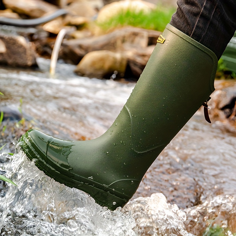 Fashion Thick Soled High Tube Rain Boots Camping Rain Boots, Women's Outdoor Water Shoes For Work, Stream Tracing, Fishing, Waterproof And Non-slip