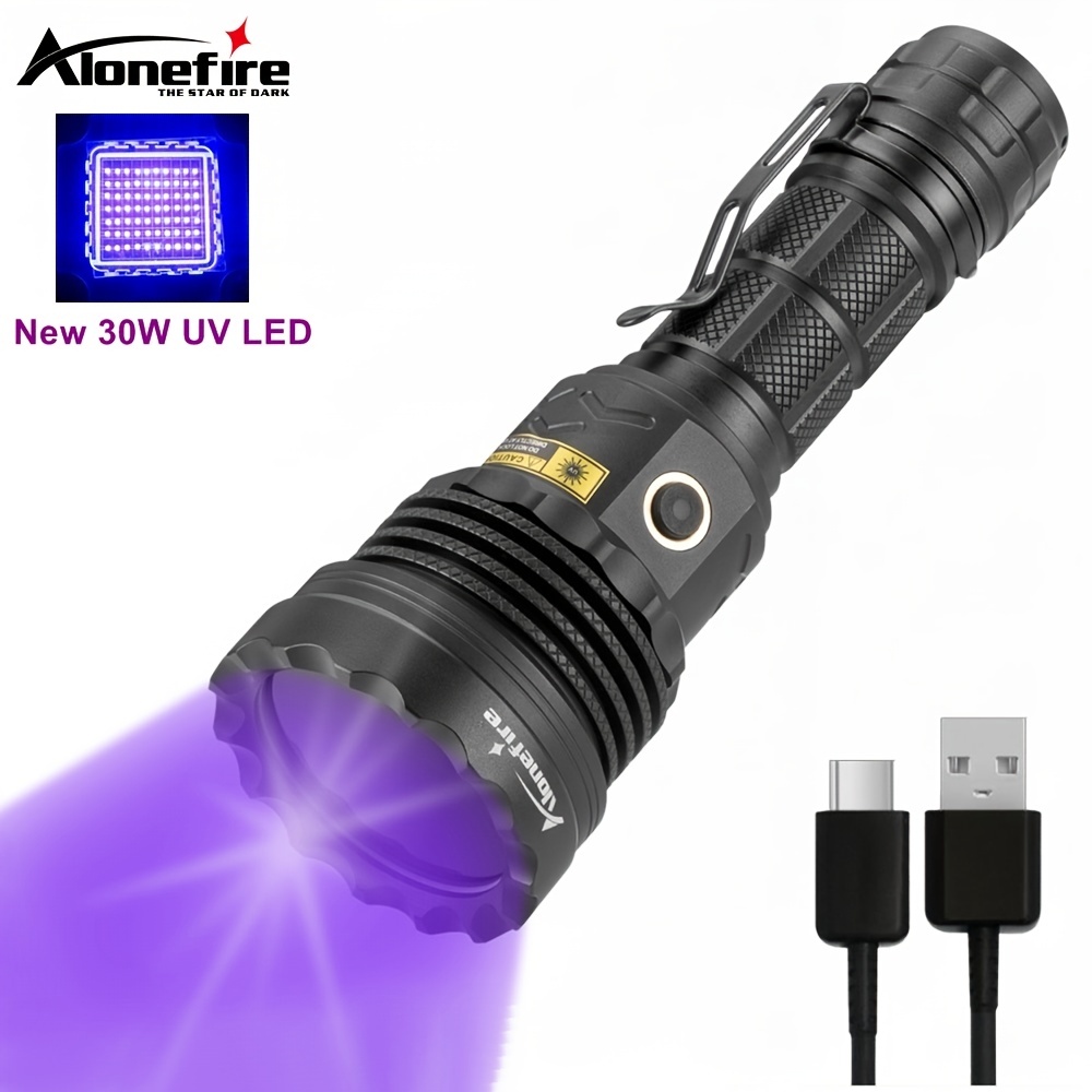 Linterna UV de 365nm, luz ultravioleta con función de Zoom, Mini luz UV  negra, Detector de