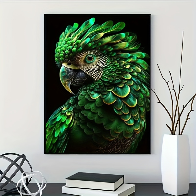 Image of 1pc Creative Pattern Diy Painting Kit, Full Diamond Round Diamond, Mosaic Art Craft, Suitable For Beginners, Home Wall Decoration, Birthday Christmas Halloween Thanksgiving Gift, Without Frame