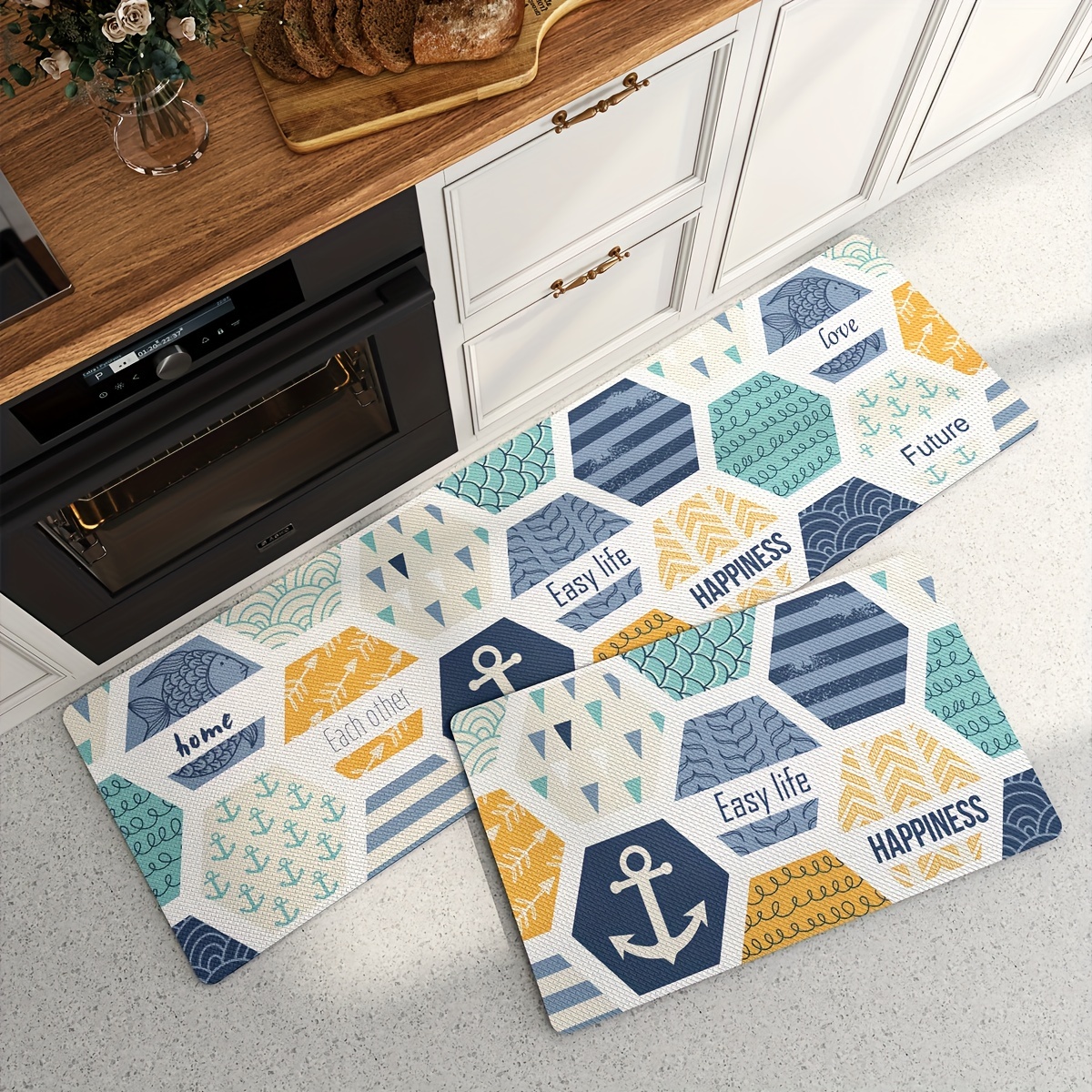 Easy Life Kitchen Mat Kitchen Rug Cushioned Anti Fatigue - Temu