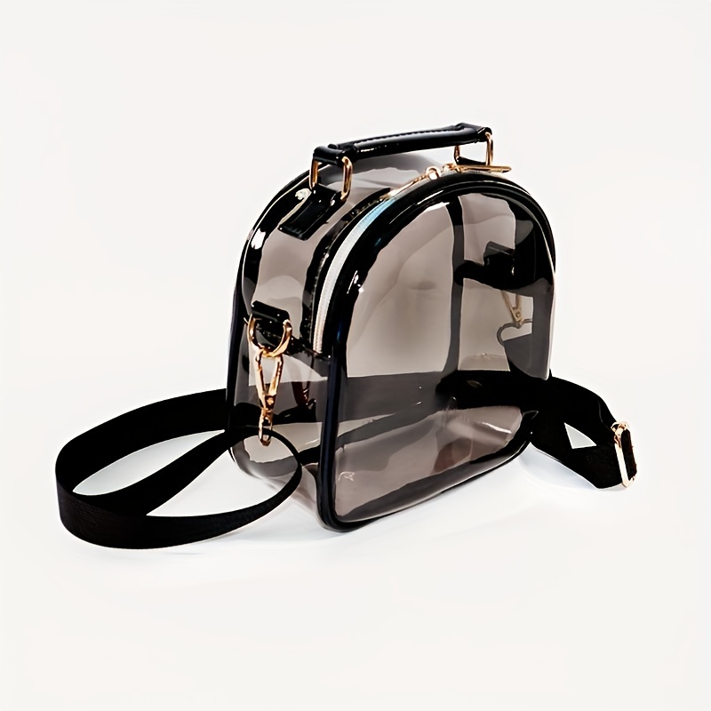 Mini Clear Dome Satchel Crossbody Bag, Pvc Transparent Handbag