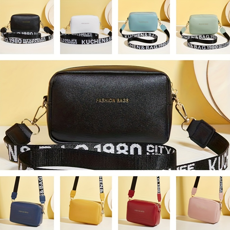 Casual Nylon Crossbody Bag Mini Letter Strap Shoulder Bag Temu