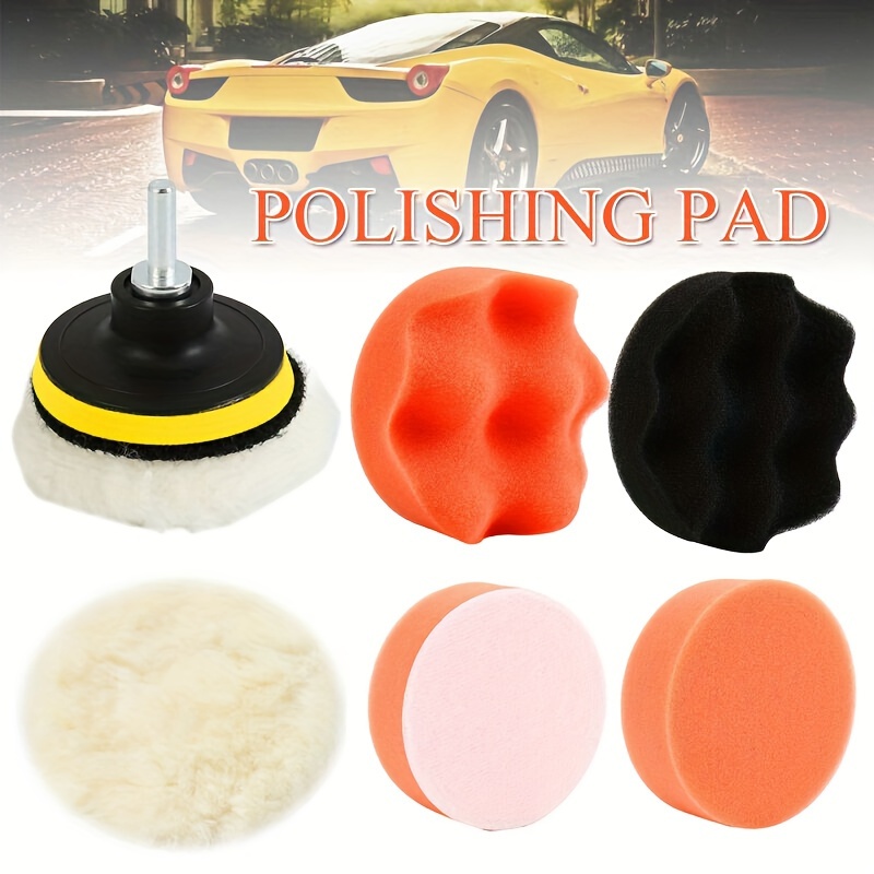 6Pcs 6 Inch Polishing Pads Sponge Waxing Foam Buffing Kit Car
