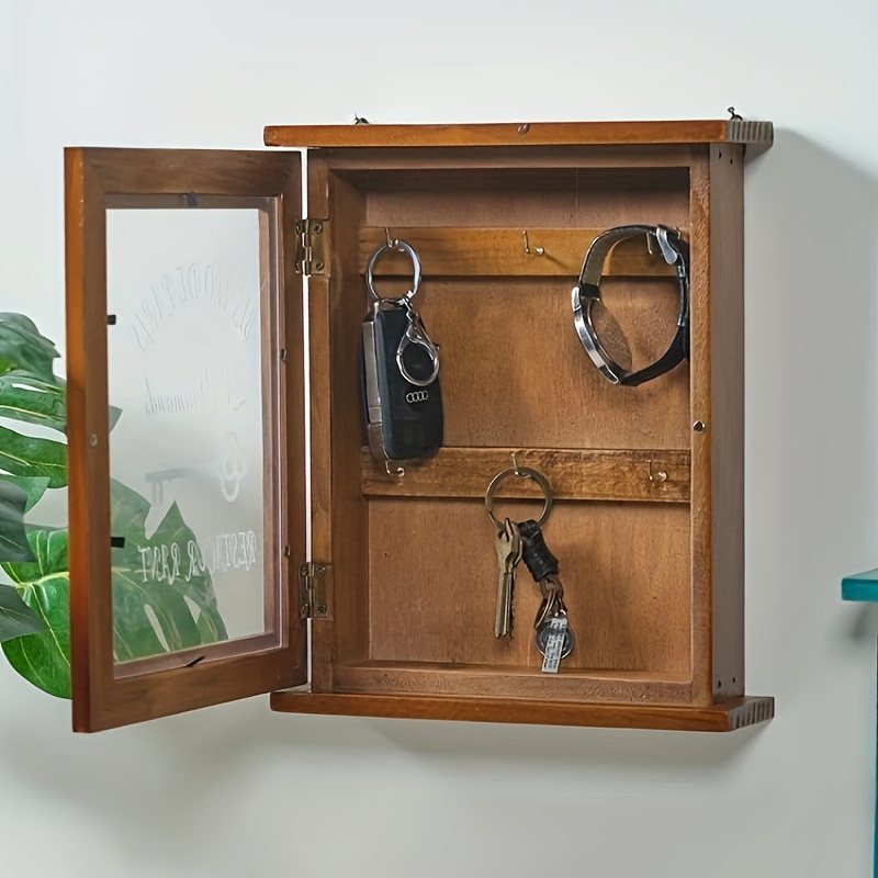 Vintage Key Storage Box A Door Wall mounted Storage Bin Used - Temu