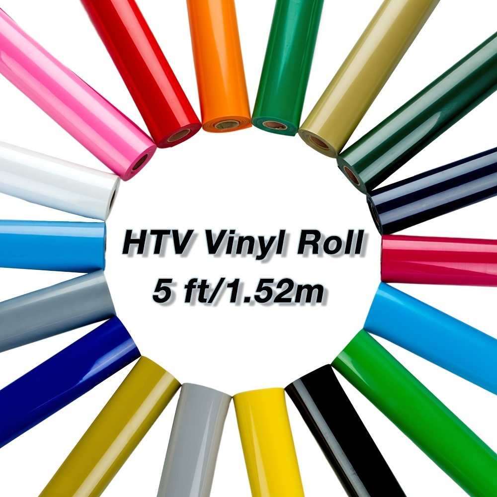 HTV Vinyl Rolls Black White and Red Heat Transfer Vinyl 12 inchx 8ft Iron on Vinyl, Size: 12' x 8