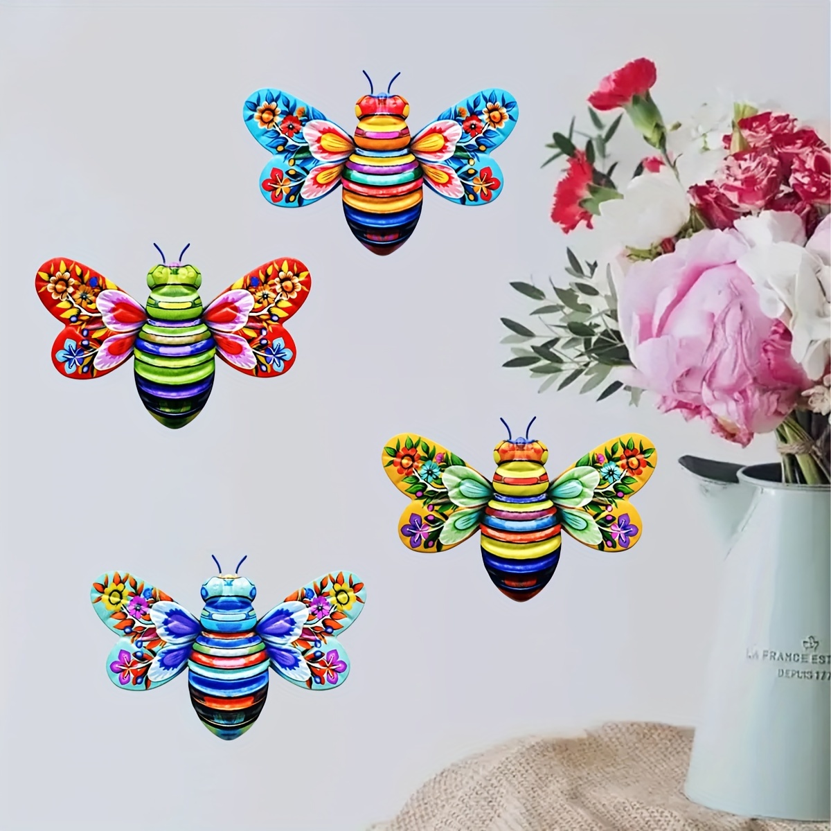 Creative Metal Bee Decor Vivid Colorful Metal Bee Suitable - Temu