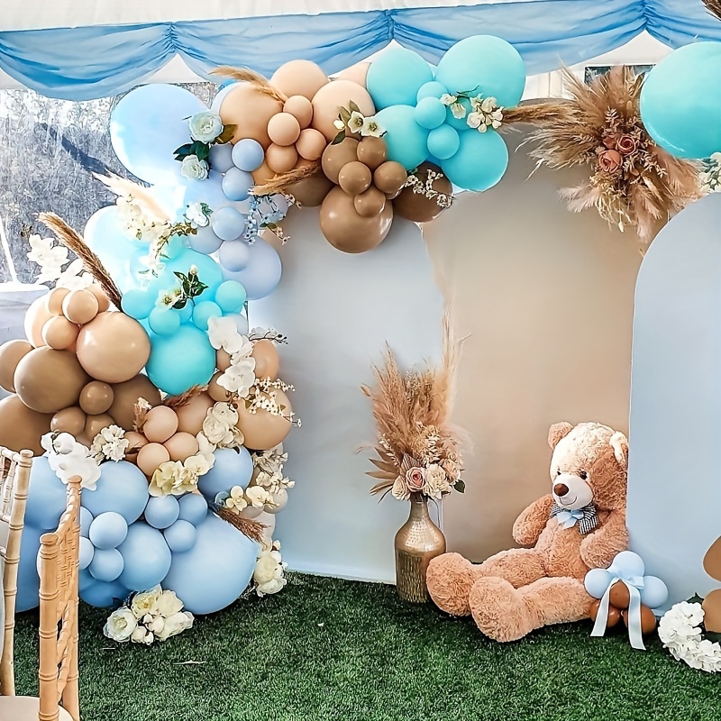 Blue Brown Tan Balloon Arch Kit Light Blue Coffee Nude - Temu