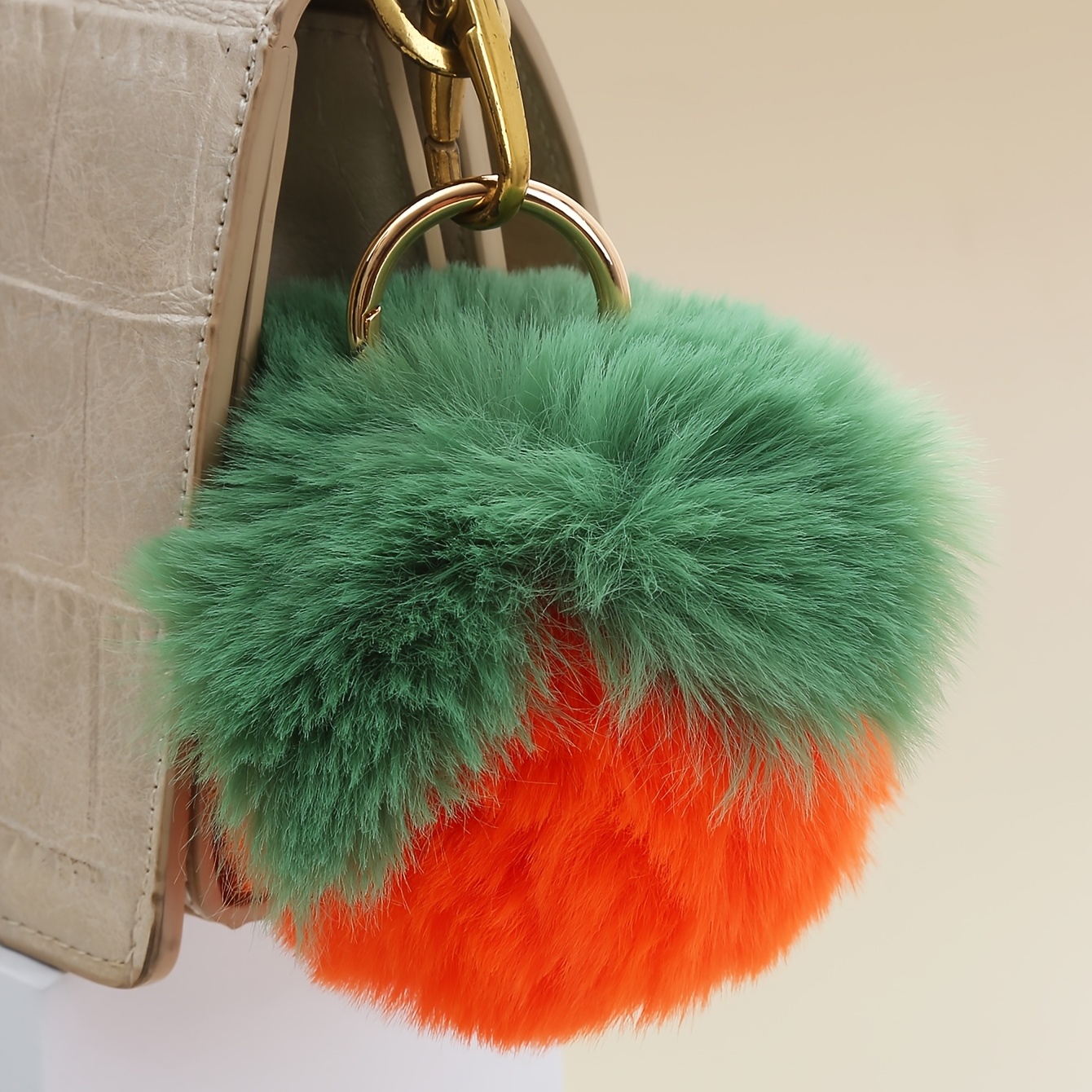 New Arrival Glittering Fox Fur Ball Keychain Creative Gift Women's Bag Charm