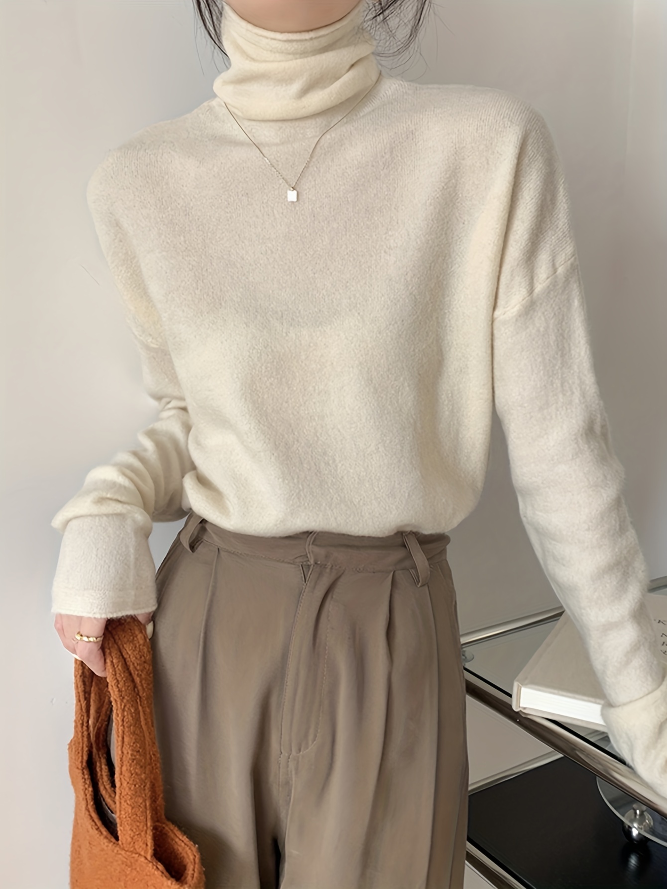 High Neck Sweater - Temu