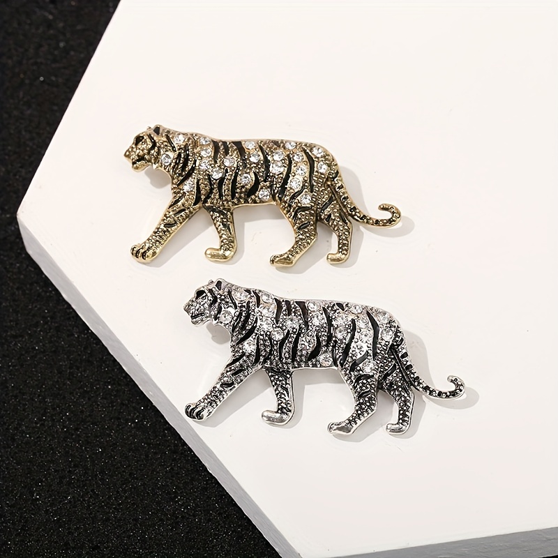 Cute Rhinestone Crystal Vivid Enamel Tiger Keychain Purse Key