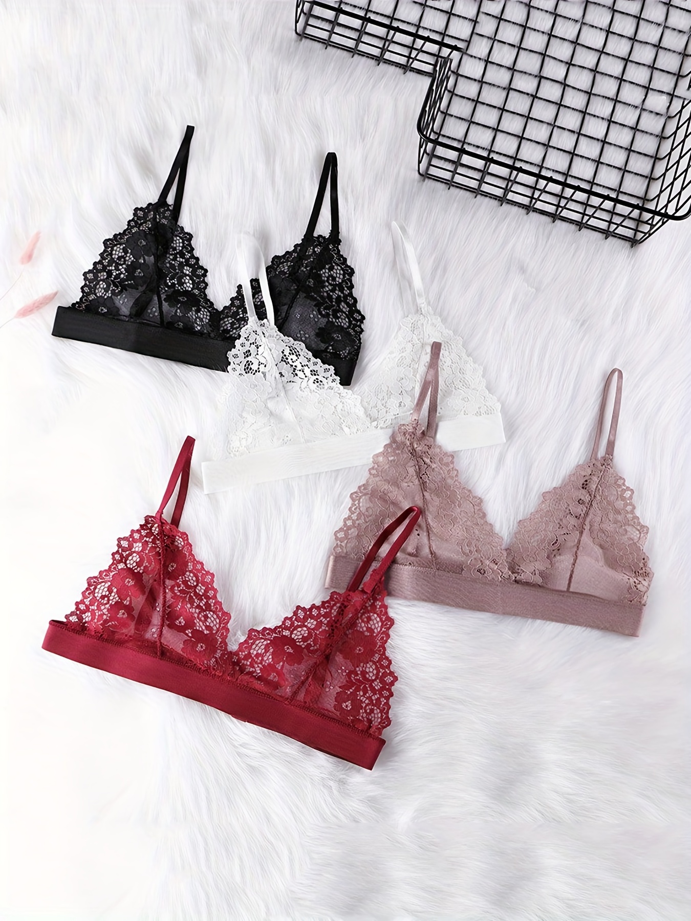 Buy Embrave Women's Net Lace Lingerie Set for Honeymoon Bra Panty Bikini  Set (Free Size) Online at desertcartDenmark