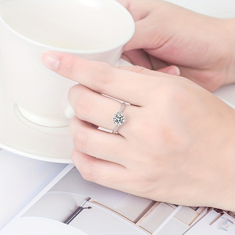 Romantic Zirconia Ring Adjustable Couple Engagement Proposal Ring