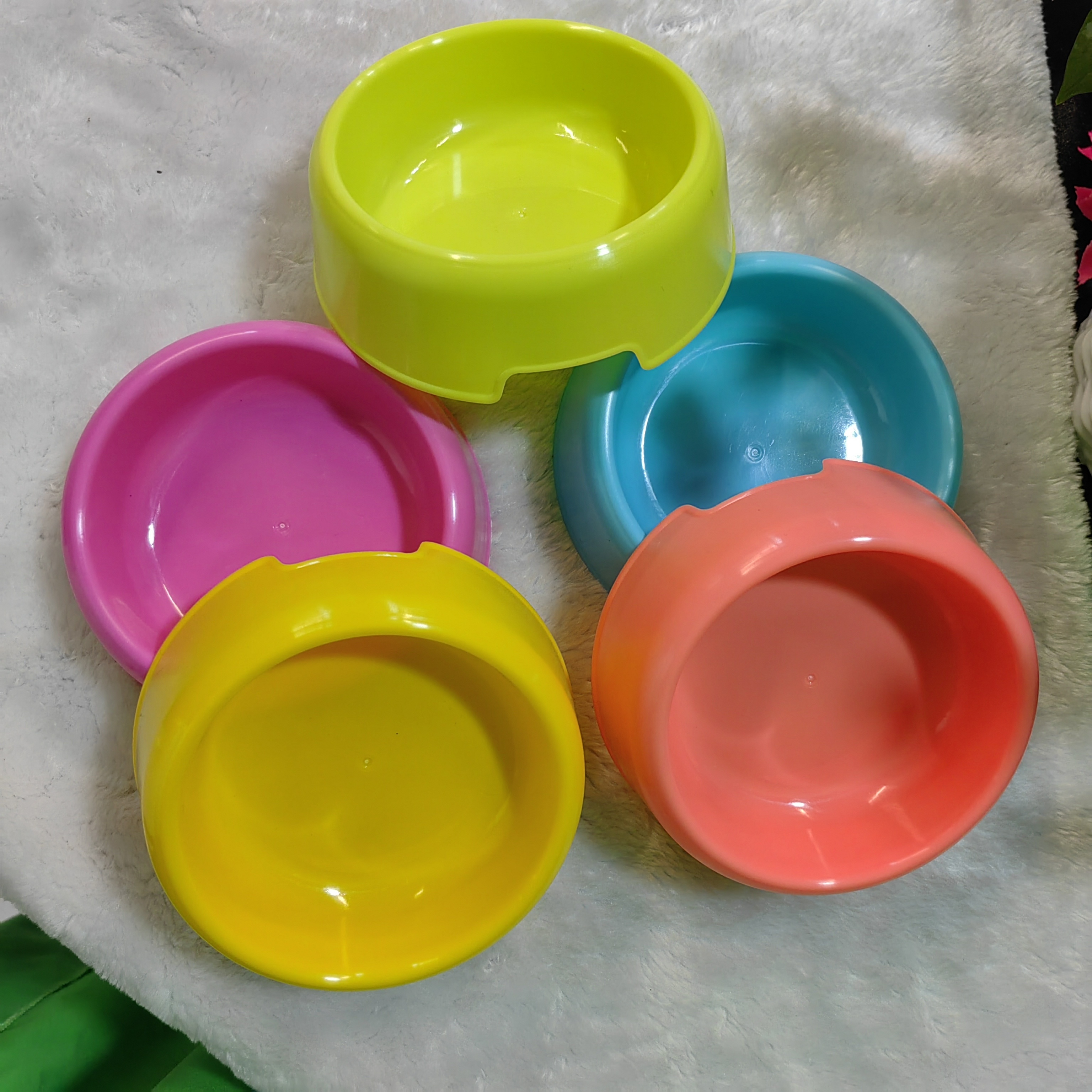 Solid Color Dog Bowls Plastic Dog Food Bowl Water Bowl Dog - Temu