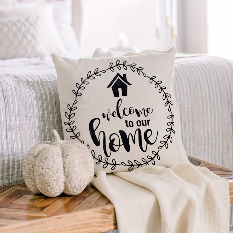 Home Sweet Home Eucalyptus Wreath Throw Pillow Covers Bless - Temu