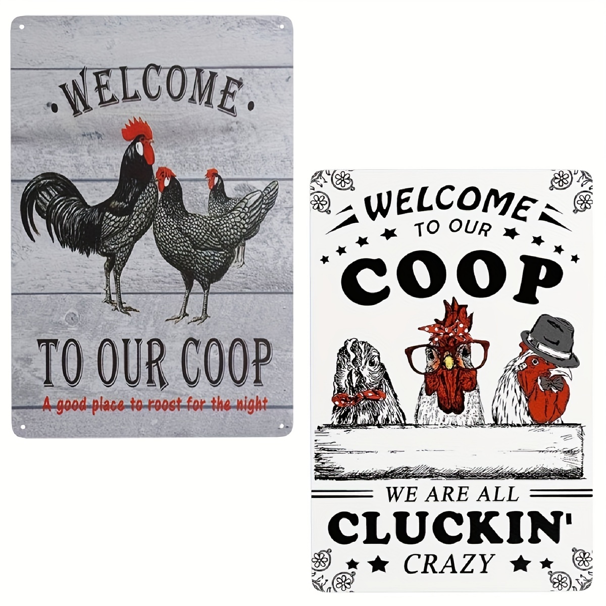 1pc Fluffy Butt Hut Mother Cluckers Tin Sign Chicken Coop Sign