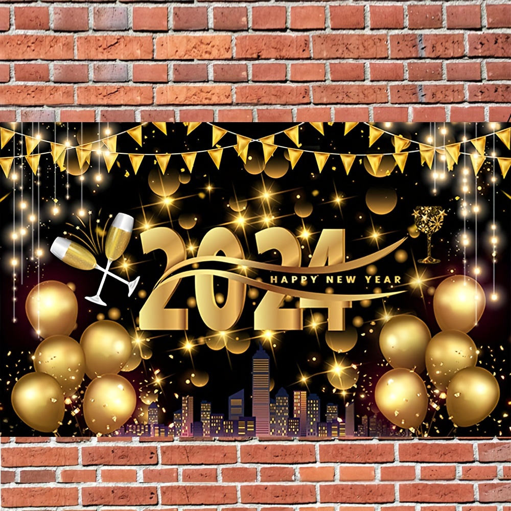 Happy New Year 2024 Background Banner Cheers Gift Party - Temu