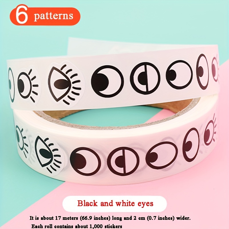 Cute Black And White Self adhesive Eye Stickers For Diy - Temu