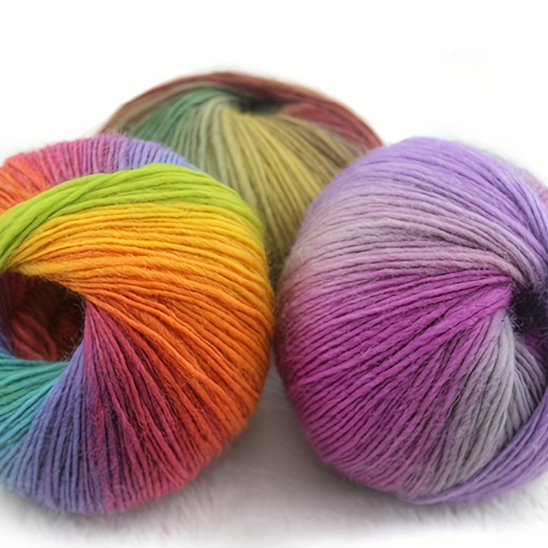 5pcsX100g Cashmere Yarn crochet yarn for knitting Rainbow Line Fancy  Melange Combed Sewing High Quality