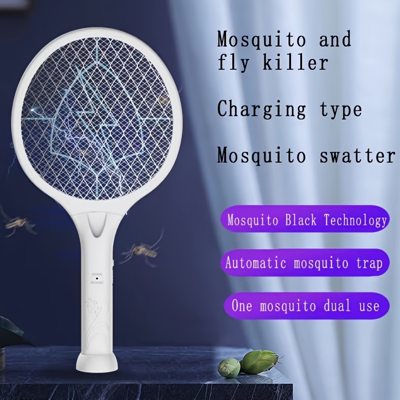 Matamoscas eléctrico 2 en 1, raqueta recargable para insectos, trampa para  mosquitos plegable portátil para el hogar, dormitorio y Patio - AliExpress
