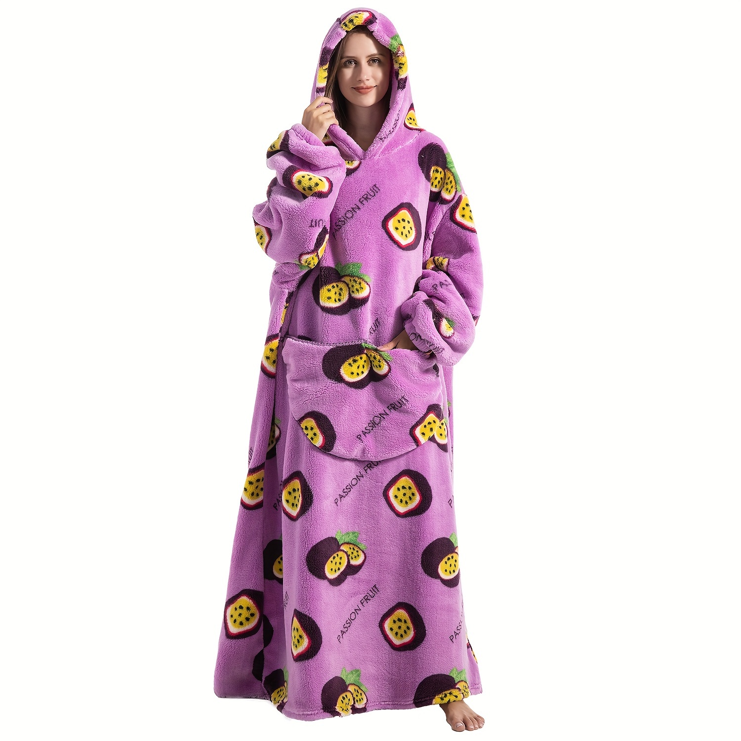 Fomoom Blanket Hoodie, Super Warm and Cozy Oversized Wearable Blanket for  Adult Women Men and Teen, Fleece Blanket Sweatshirt with Sleeves and Large  Pocket, One Size Fits All : : Home