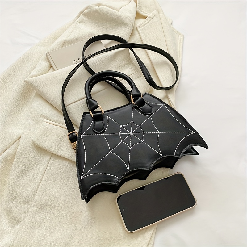 Acacia Grey Bats Small Gothic Crossbody Shoulder Gothic Bag