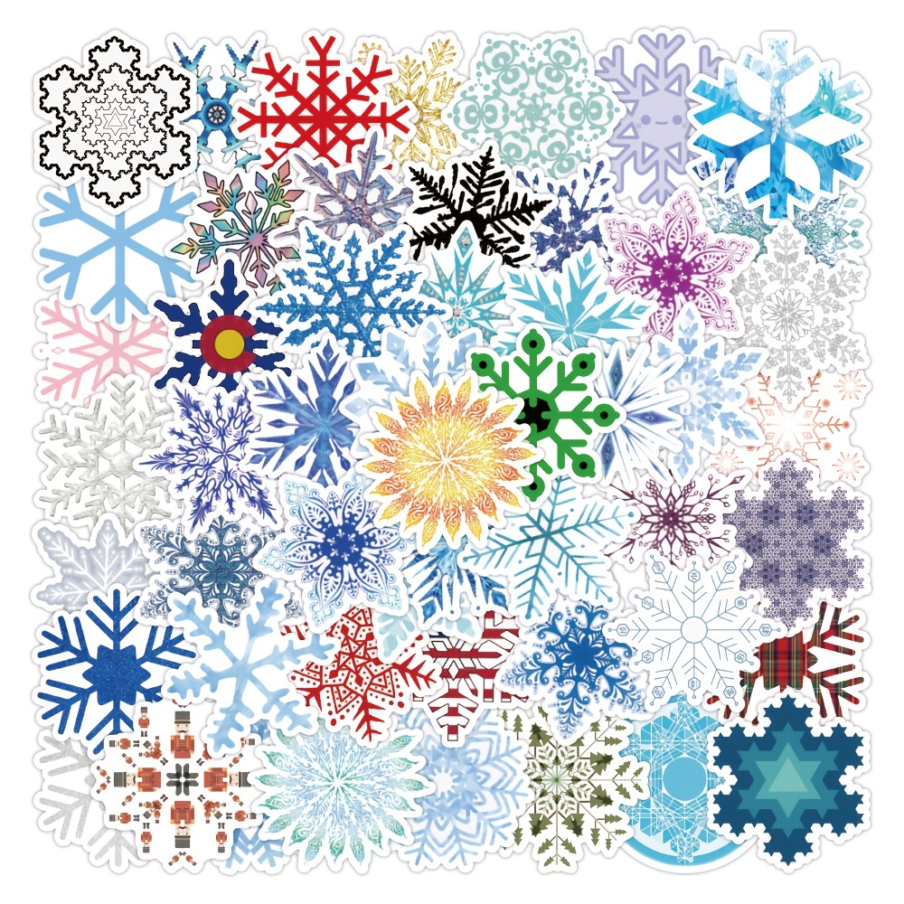 200pcs DIY Christmas Foam Stickers Self-adhesive Snowflake Shape Stickers  For Christmas Party Crafts