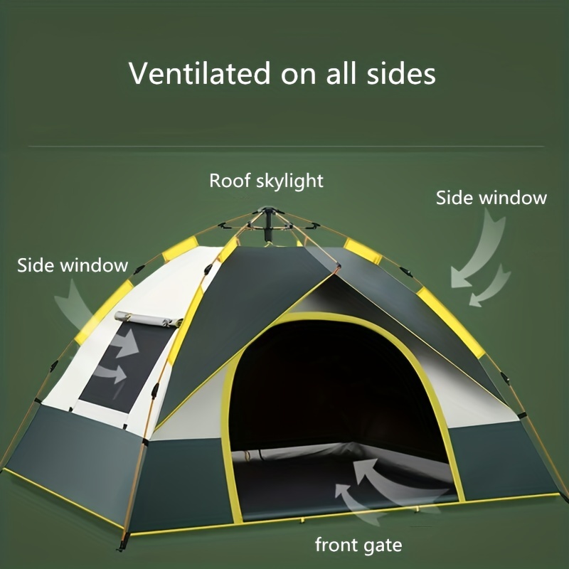 PLKO Carpas de campaña para 8 personas, impermeable, resistente al viento,  2 ventanas de malla grandes, portátil con bolsa de transporte, para acampar