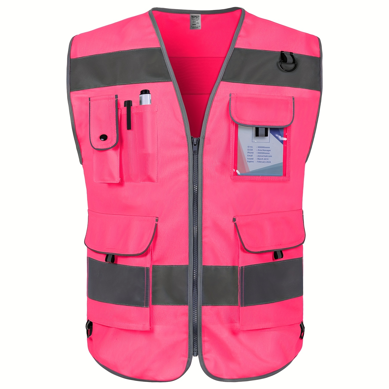 Tccfcct Safety Vest For Men Women Pockets High Visibility Reflective Vest  For Safety, Premium Fabric With Reinforced Sewing, Hi Vis Construction Work  Vest For Surveyors, Drivers And Warehouse, Meets Ansi/isea Standards,