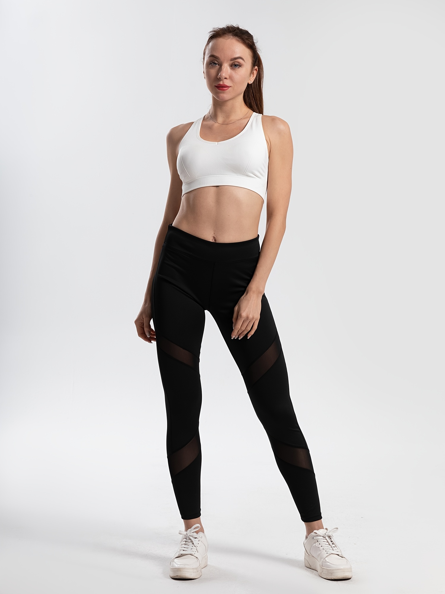 Women's Activewear: Mesh Stitching Yoga Leggings - High Waist Stretchy  Workout Fitness Leggings for Yoga Pants