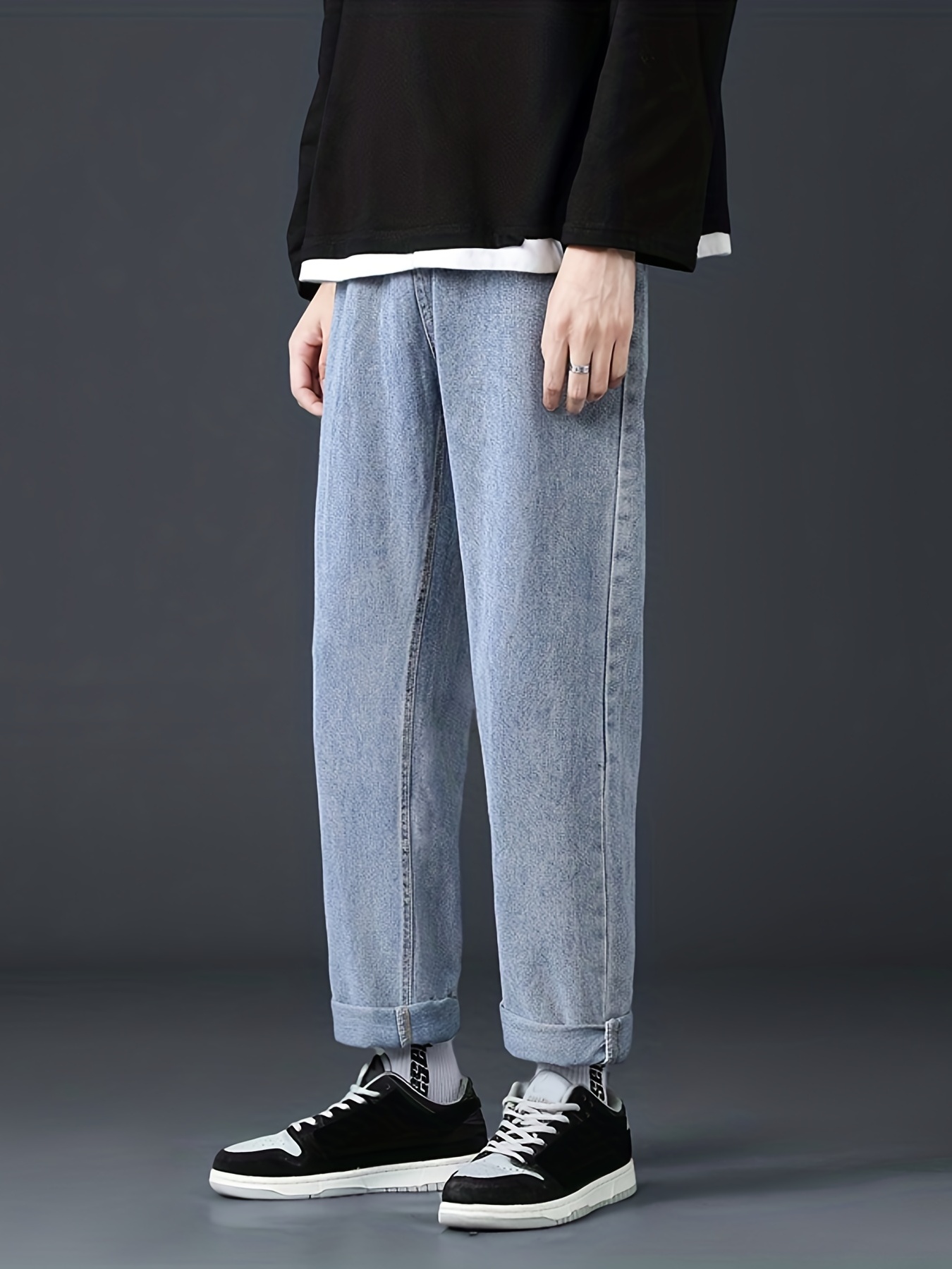 2023 New Korean Fashion Loose Jeans Classic Straight Straight