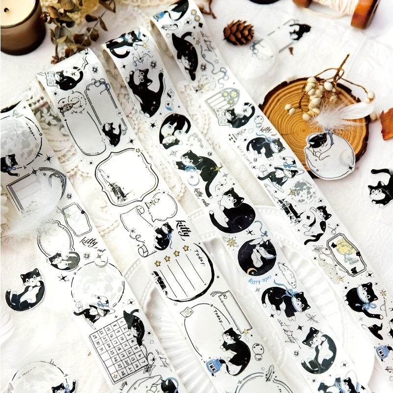​1 Pc / New Cartoon Black Cat Paper Washi Tapes Masking Tape Decorative  Adhesive Tapes