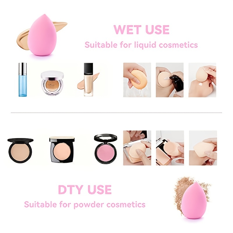 Dry And Wet Use Makeup Sponge Set With Storage Case Blender - Temu