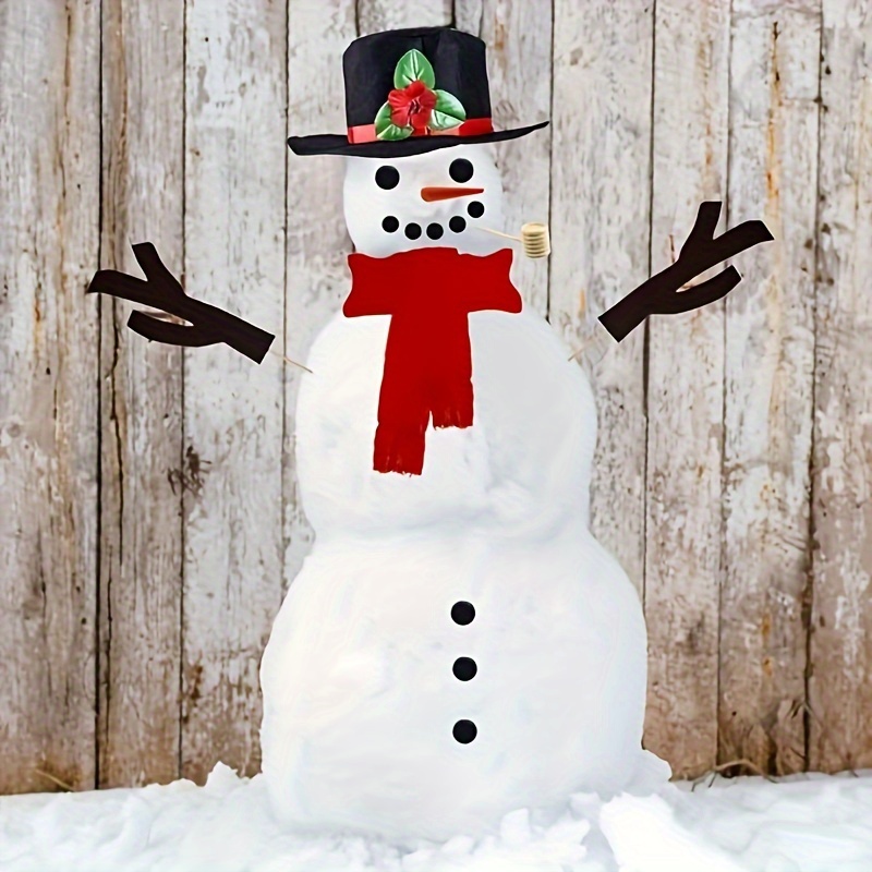 16pcs Christmas Snowman Decorating Making Kit Outdoor Fun Christmas Winter  Holiday Party Decoration Gift