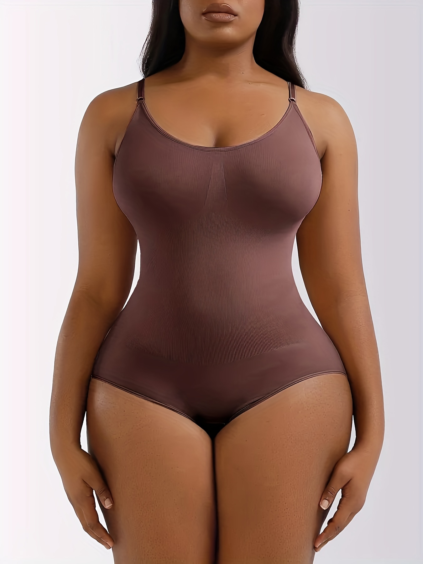 Body Shaping Tight Cami Bodysuit, Concise One-piece V Neck Sleeveless  Boyshort Bodycon, Women's Underwear & Lingerie