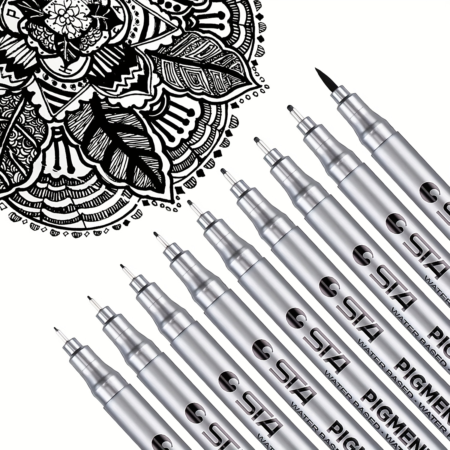 Micro Fineliner Drawing Art Pens: 6/12 Black Fine Line Waterproof