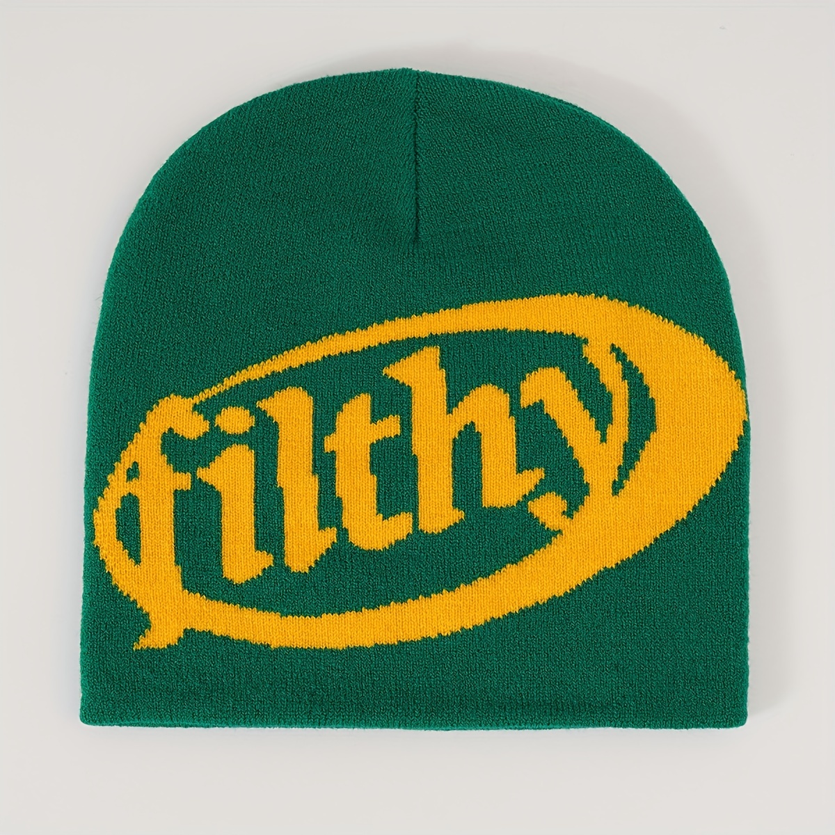 Y2K Candy Knitted Beanie Unisex Letter Jacquard Couple Skull Cap