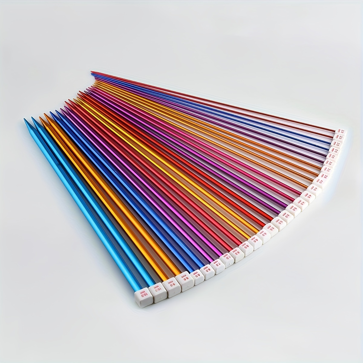 Knitting Needle Set Colored Straight Single Pointed - Temu