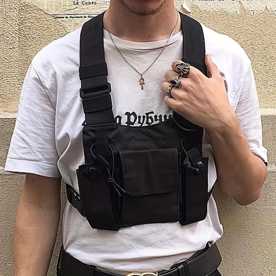 Fashion Chest Rig Bag For Men Waist Bag Hip Hop Streetwear Functional Chest  Mobile Phone Bags Male Fanny Pack - Temu