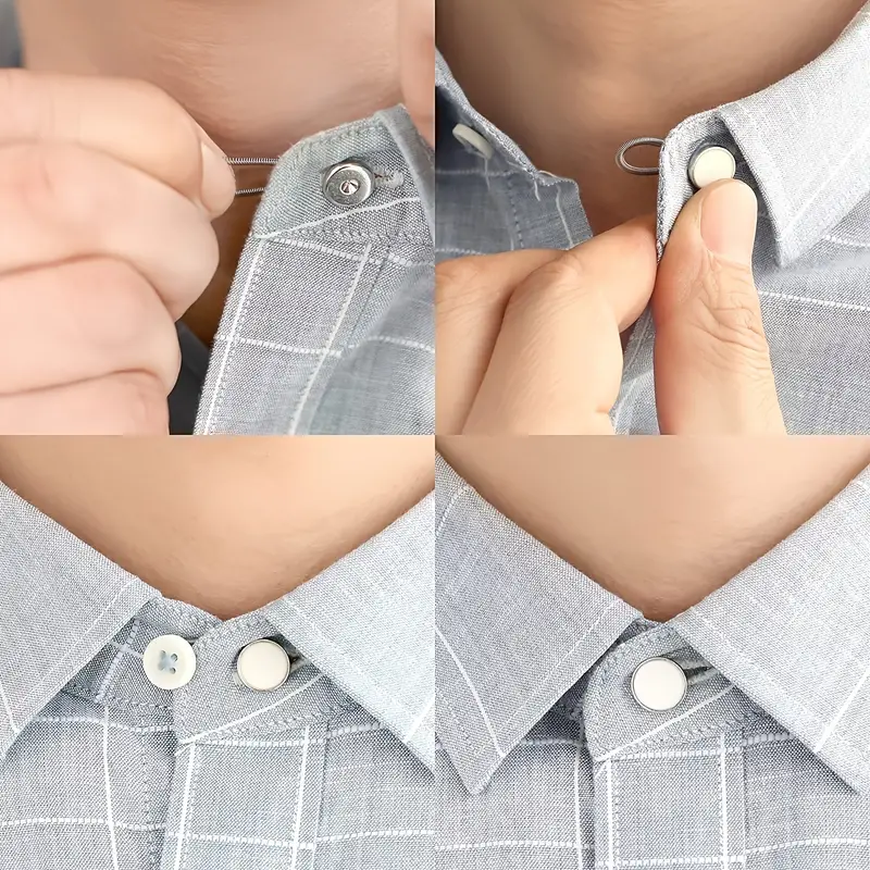 Metal Collar Buttons Extenders Elastic Neck Extender Wonder Button For 1/2  Size Expansion Of Men Dress Shirts, Ideal Choice For Gifts - Temu Japan