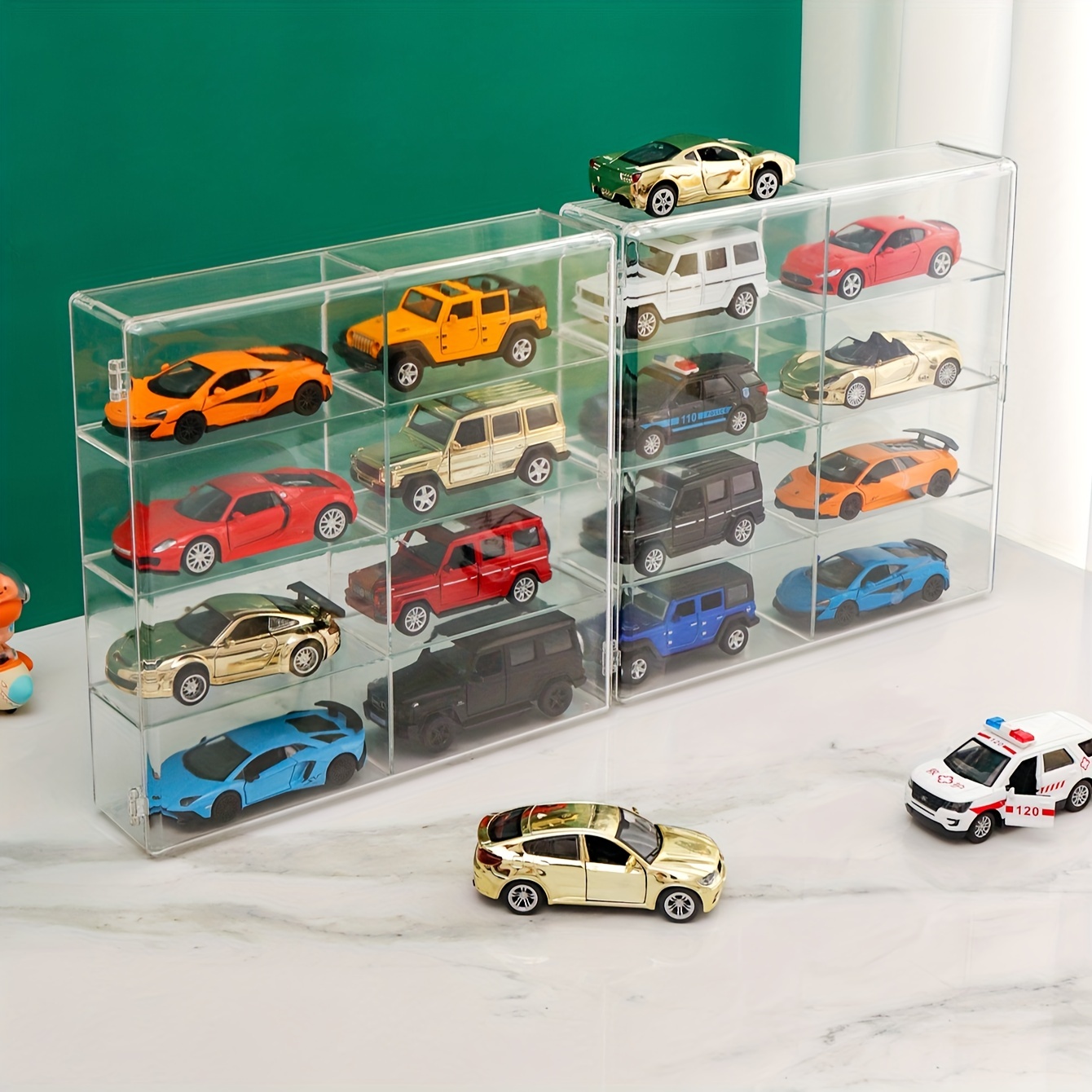 Boîte de rangement pour jouets, modèle de voiture 1:64, marionnette à main,  beurre, bijoux, rangement T1, transparent, acrylique, anti-poussière, petite  vitrine de voiture