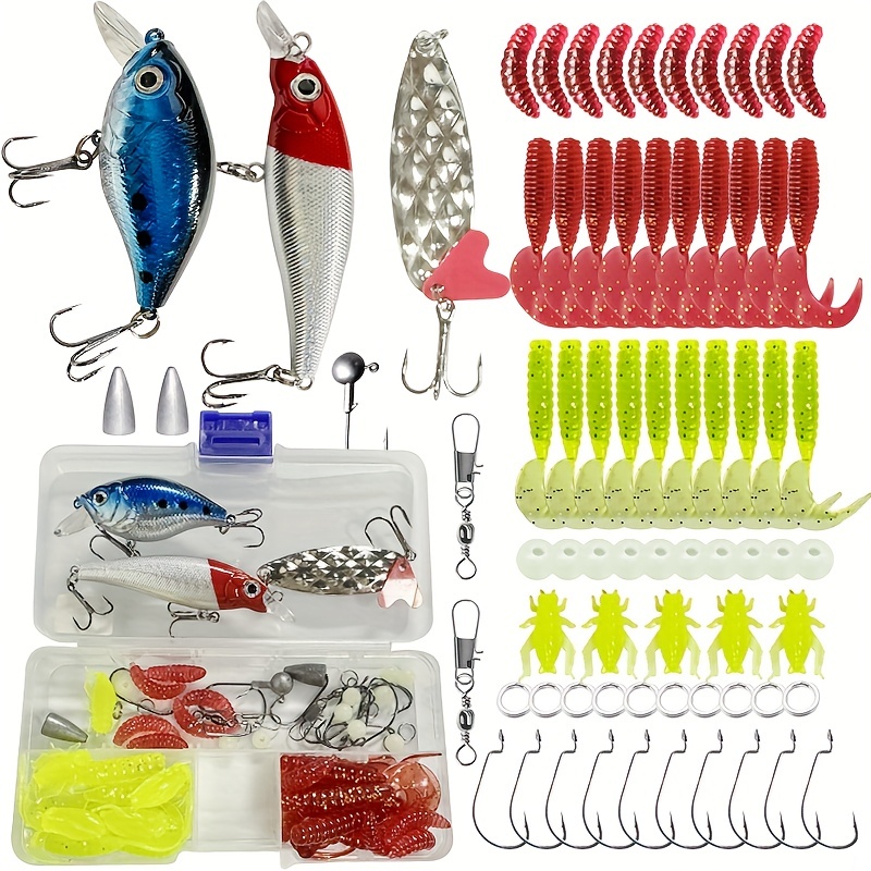  Bombrooster Rubber Worms Senkos 4 5 Salt Impreatation Soft  Plastic Lures Kit Bass Fishing with Hook,Blade,Lock : Sports & Outdoors