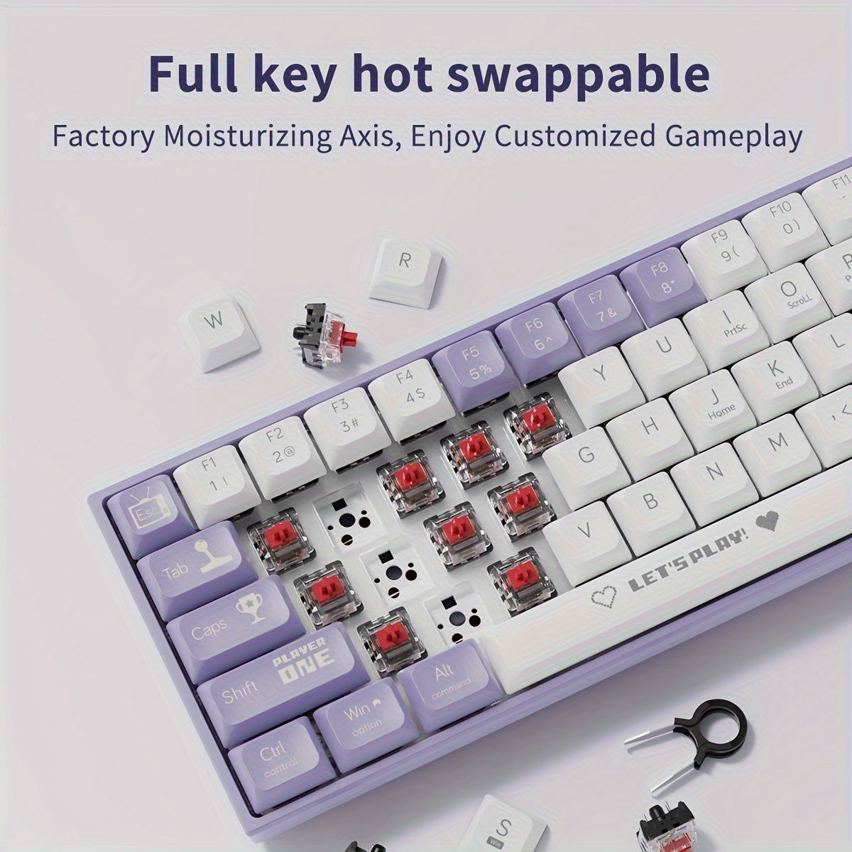 * AK680 68-key Mechanical Keyboard, Gaming Wired Hot-swappable Compact  Keyboard, Laptop Tea Axis Red Axis