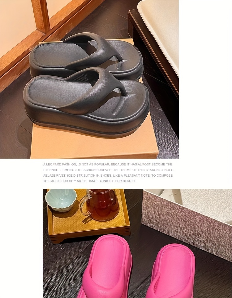   womens 7cm thick sole eva slide sandals open toe summer slippers with black white straps comfortable indoor outdoor use casual footwear   durable footwear Product details 15