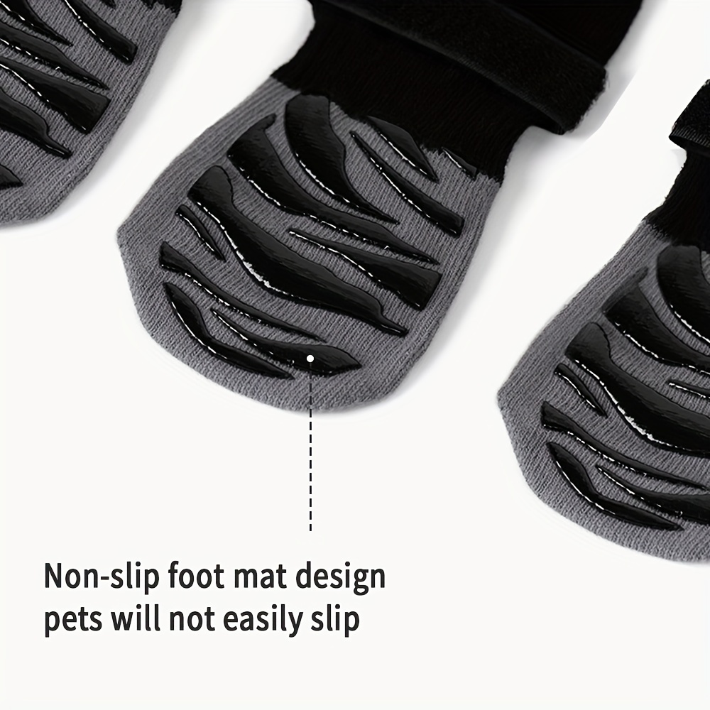 2 Pairs of Anti Slip Dog Socks-Dog Grip Socks with Straps Traction Control  for Indoor on Hardwood Floor Wear,Pet Paw Protector for Small Medium Large  Dogs A L 